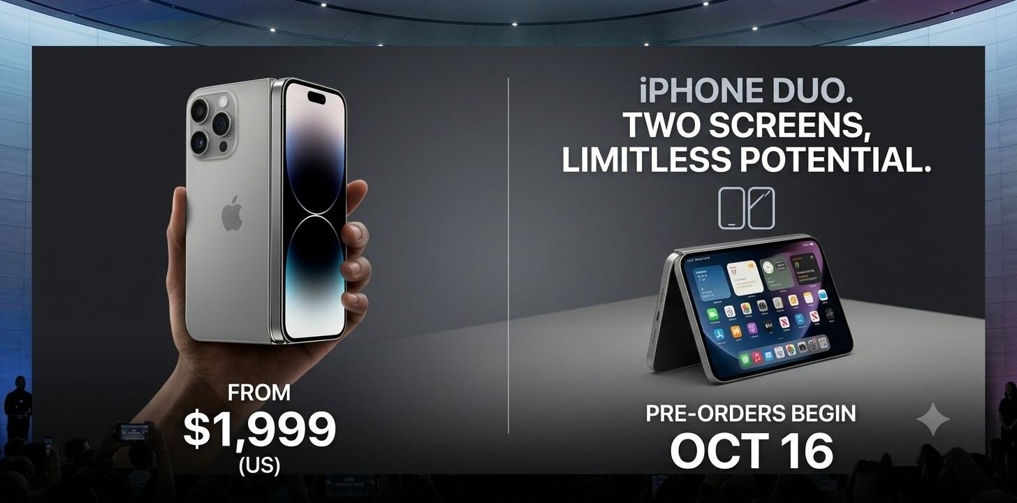Apple Launches iPhone Duo: First Foldable Smartphone Hits India at ₹2,99,900