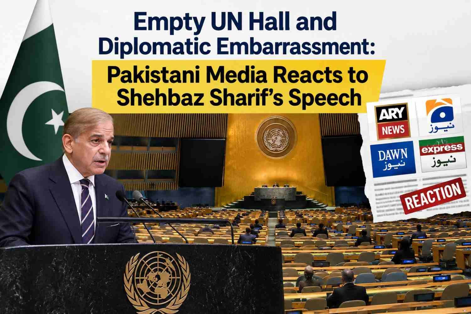 Empty UN Hall and Diplomatic Embarrassment: Pakistani Media Reacts to Shehbaz Sharif’s Speech