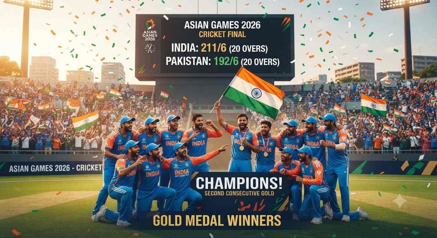Historic Gold! India Defeats Pakistan by 19 Runs to Seal Cricket Glory at Asian Games 2026
